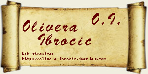 Olivera Ibročić vizit kartica